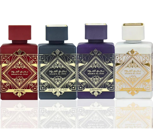 Bade'e Al Oud for Unisex 4 Piece Eau de Parfum Gift Set (Oud for Glory + Sublime + Amethyst + Honor & Glory) 3.4 Ounce100 ml each
